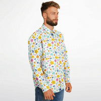 vêtement homme à fleurs manches longues