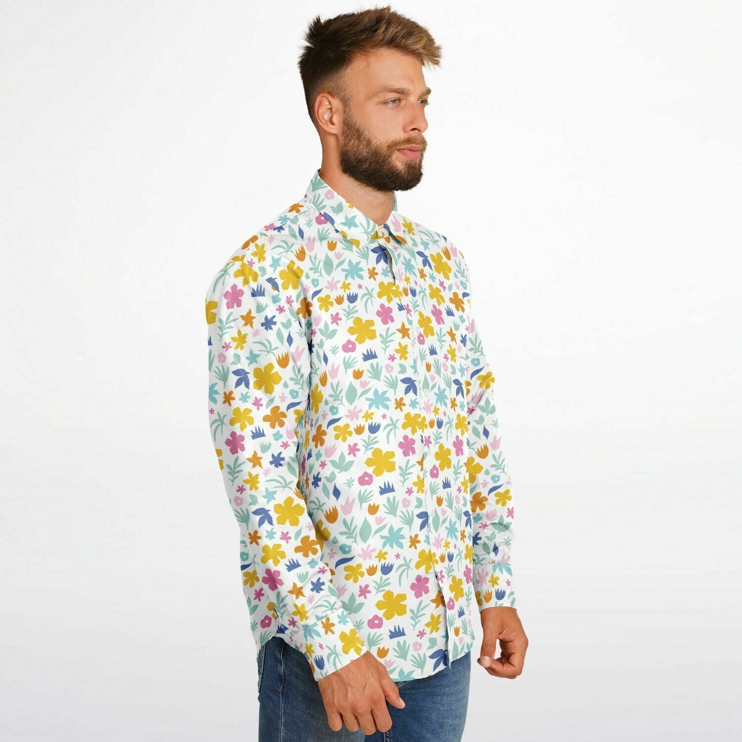 vêtement homme à fleurs manches longues