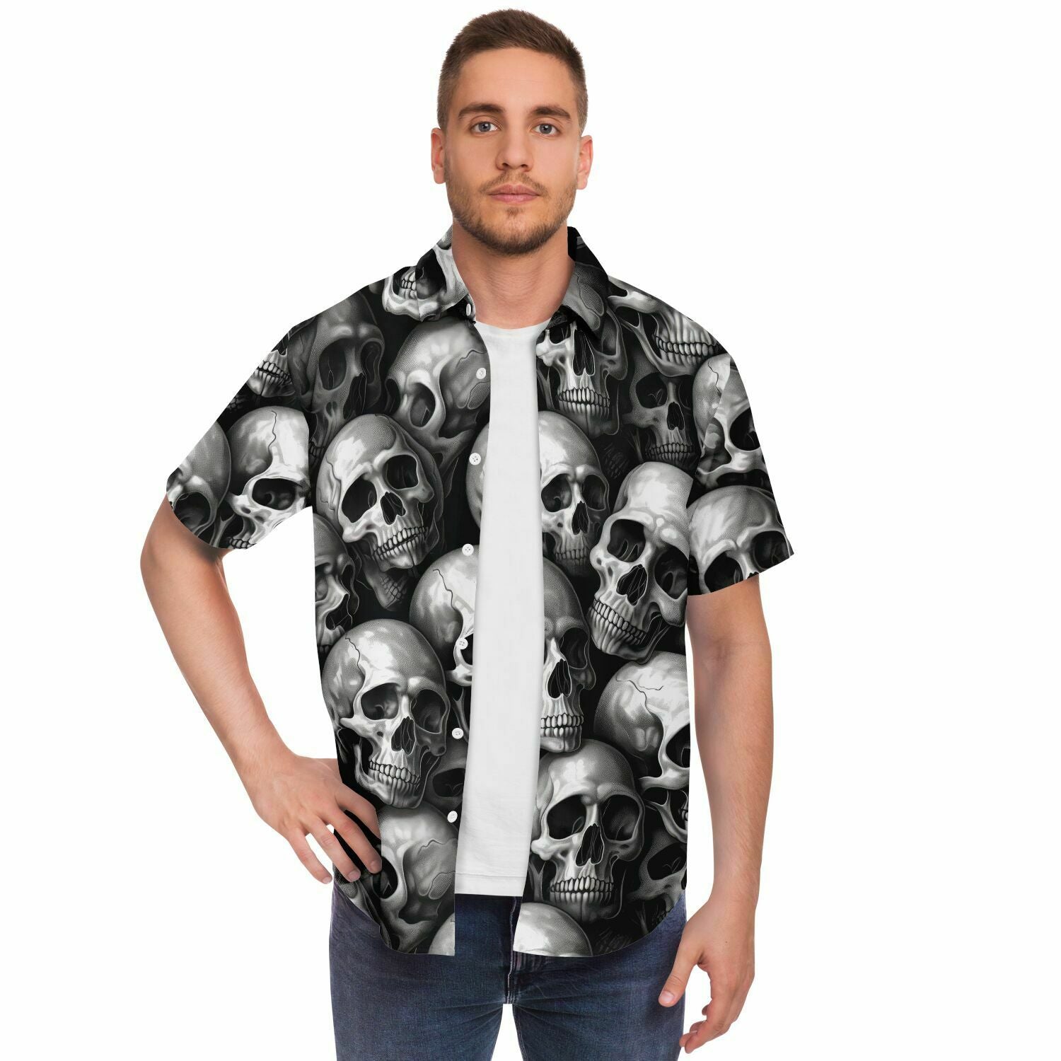 chemise estivale homme têtes de morts