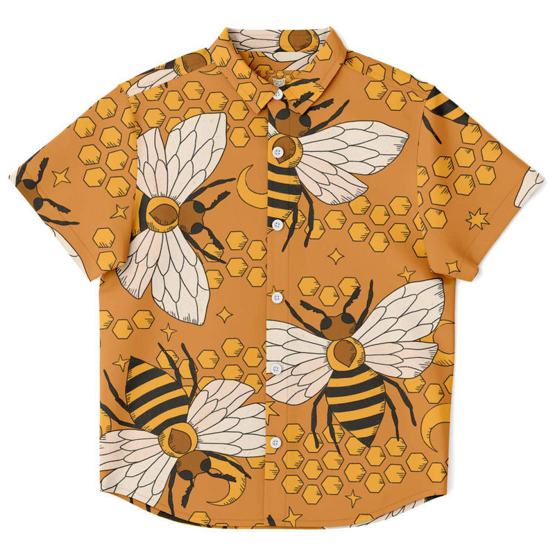 Chemise garçon originale à abeilles manches courtes