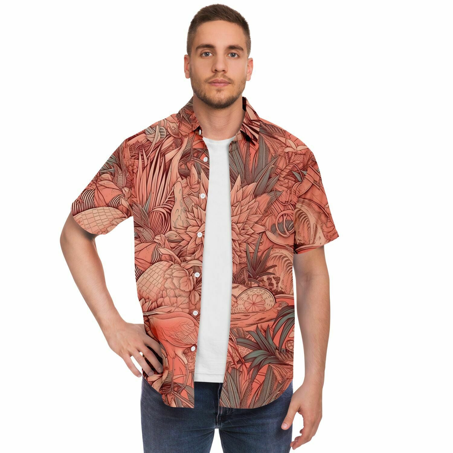 chemise en coton floral pour homme