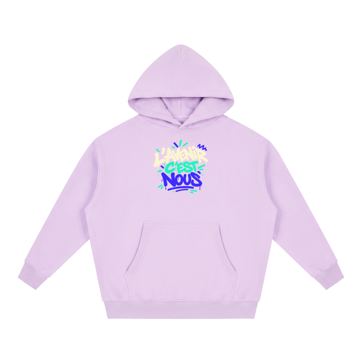 Hoodie boxy Gen Z « L'avenir c'est nous » – coupe courte