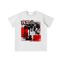 T-shirt oversized enfant Nocturne - imprimé collage manga rouge et noir