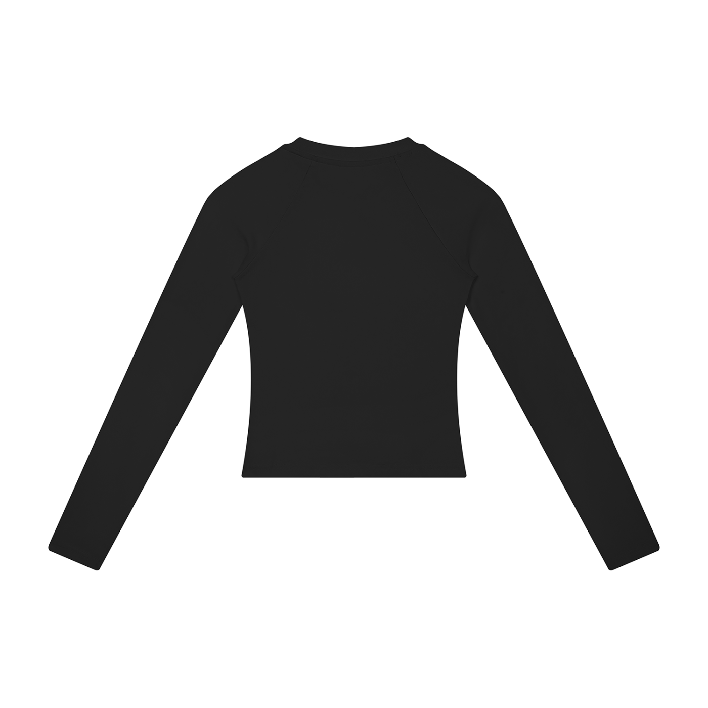Packshot dos du t-shirt manches longues original femme noir
