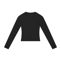 Packshot dos du t-shirt manches longues original femme noir