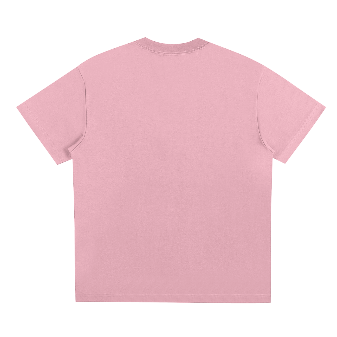T-shirt oversized rose vu de dos - dos uni sans imprimé, épaules tombantes
