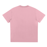 T-shirt oversized rose vu de dos - dos uni sans imprimé, épaules tombantes