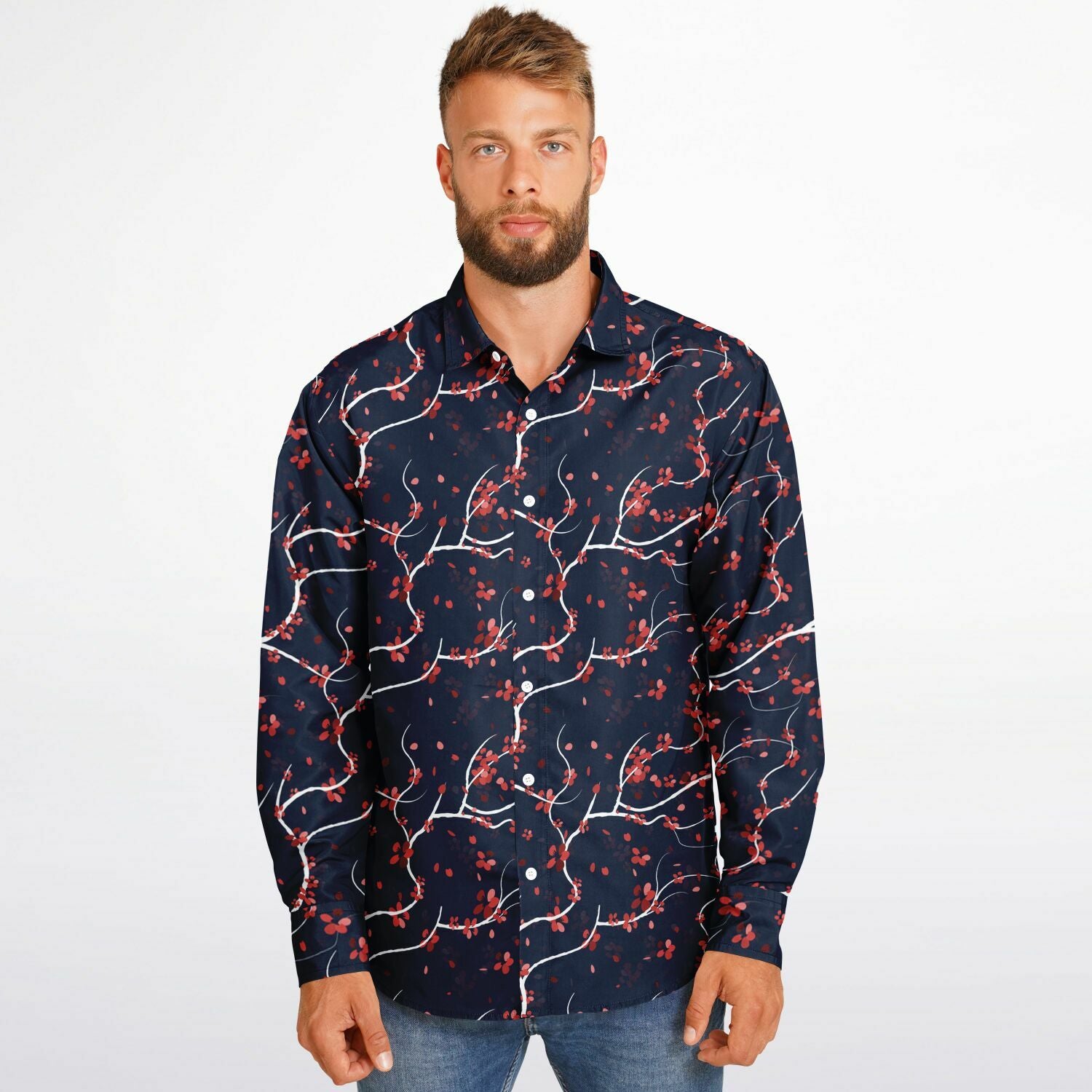 haut pour homme bleu marine à motifs