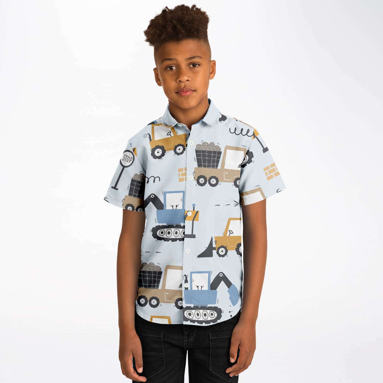 mode garçon chemise camions de chantier