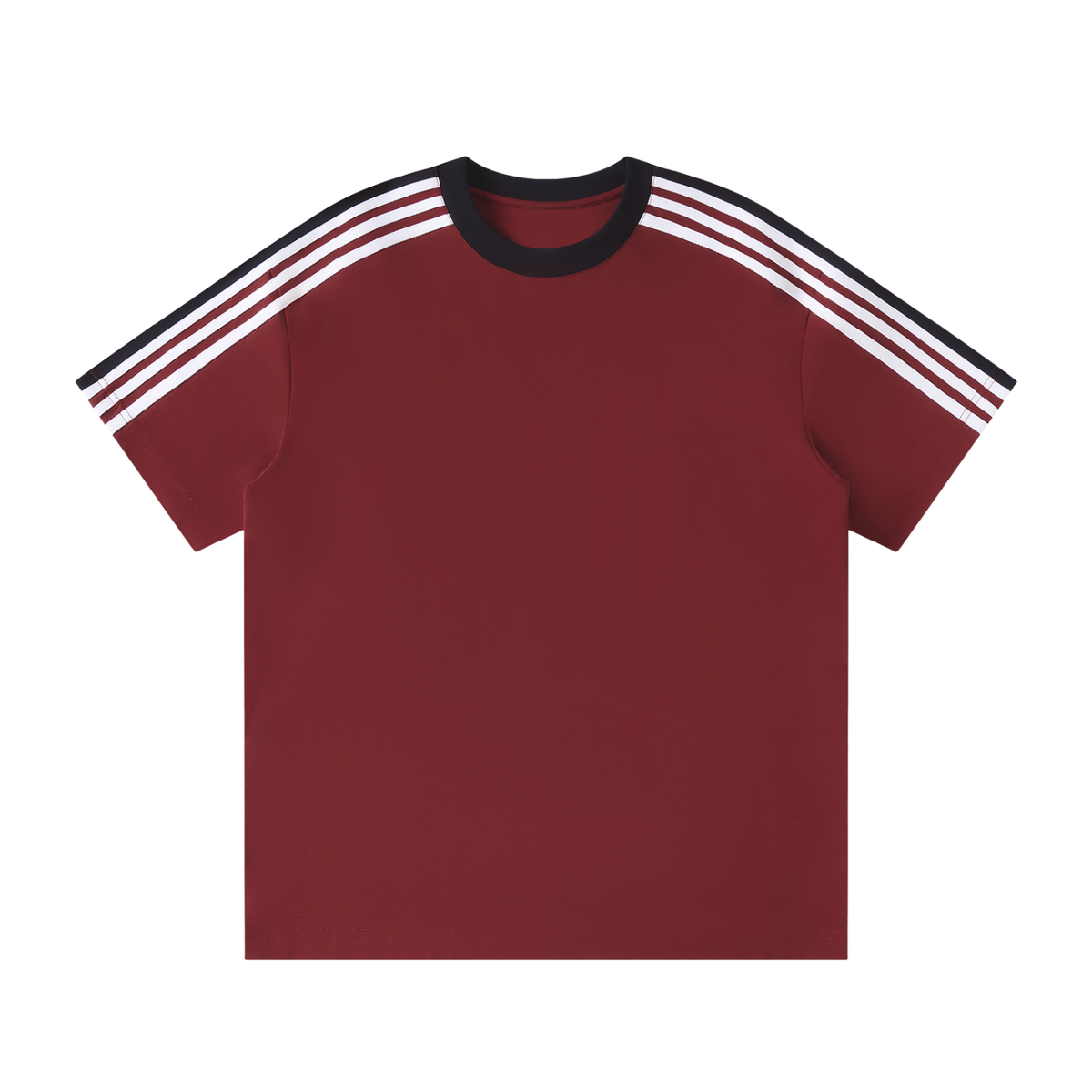T-shirt Bandes Épaule Original Noir — Streetwear Casual Belge