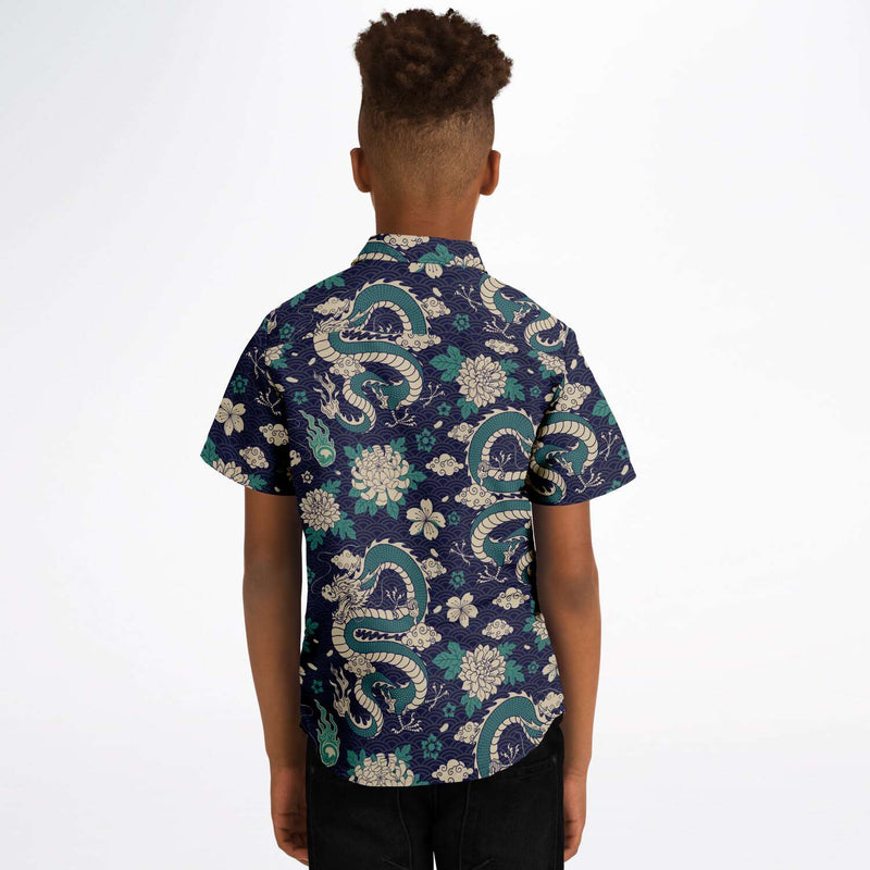 Chemise Garçon Originale Dragon Japonais Manches Courtes