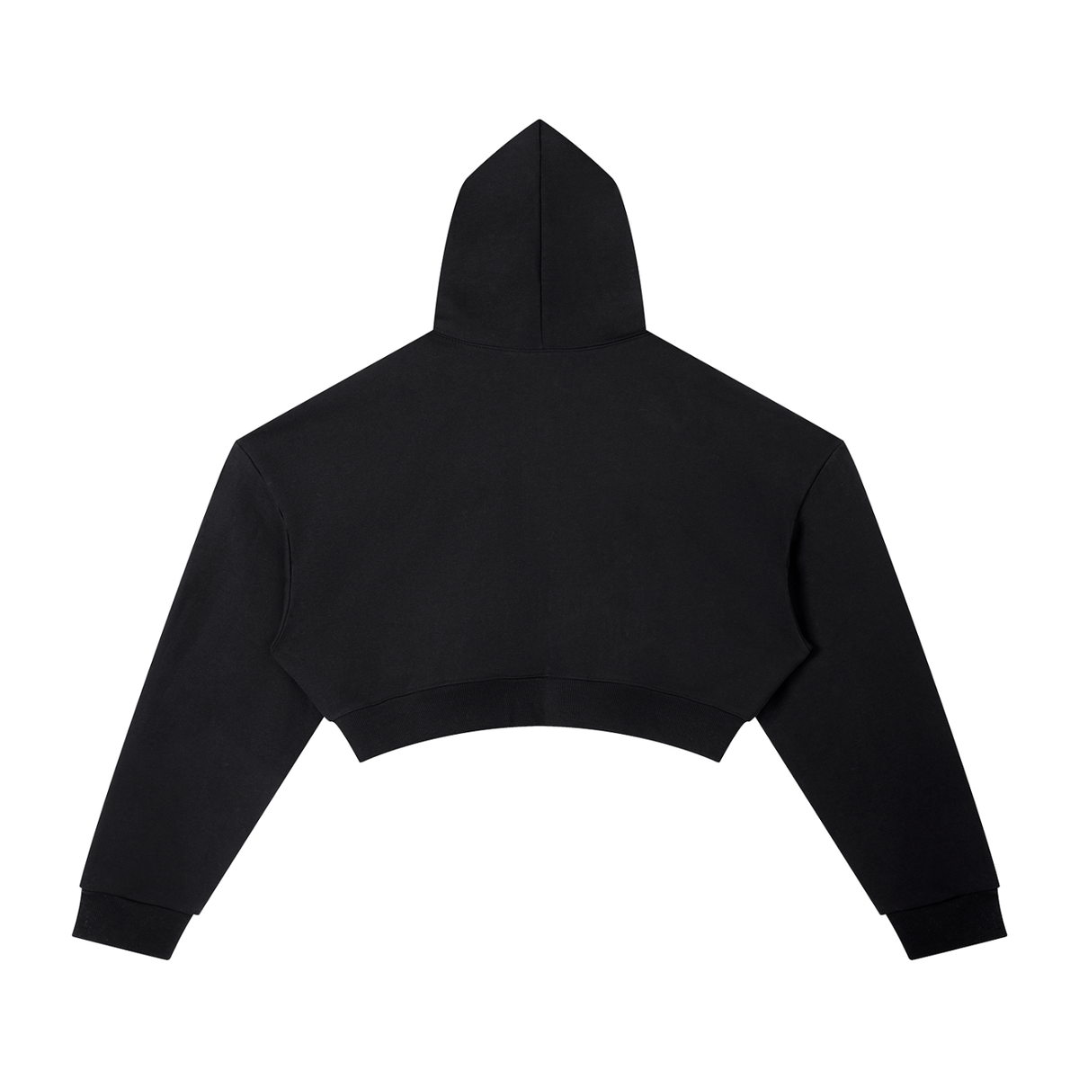 Dos du hoodie crop top femme essentiel noir