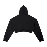 Dos du hoodie crop top femme essentiel noir