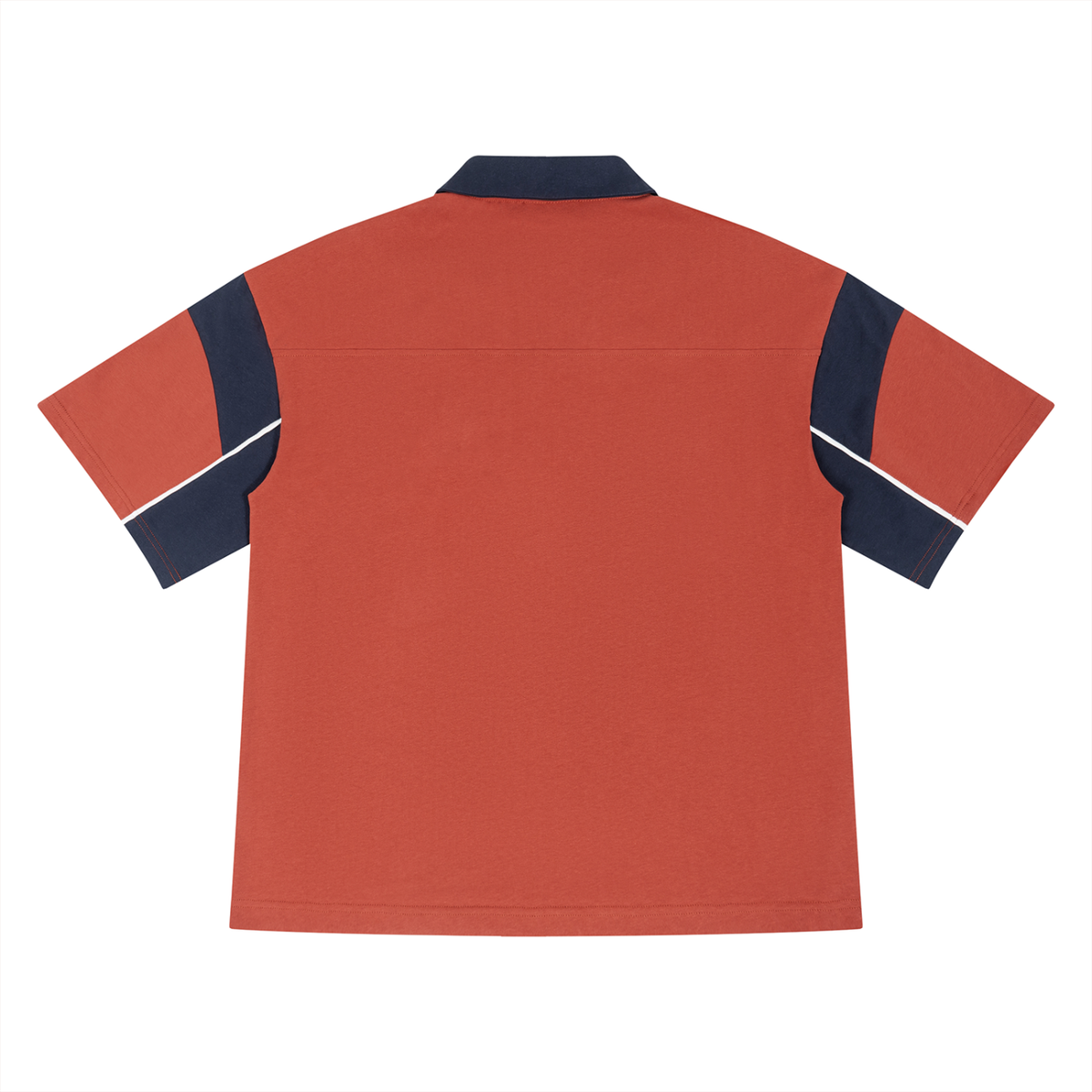 Polo Boxy Colorblock Rouge et Marine — Streetwear Belge