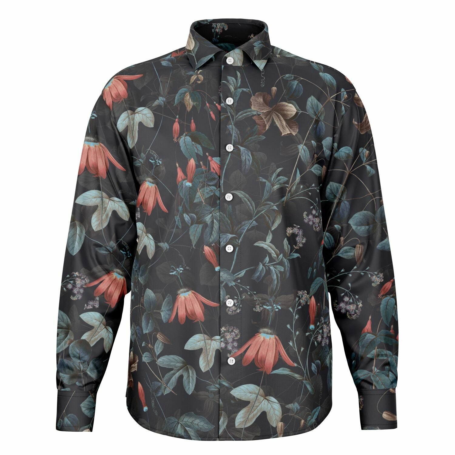 chemise originale homme à manches longues fleurie