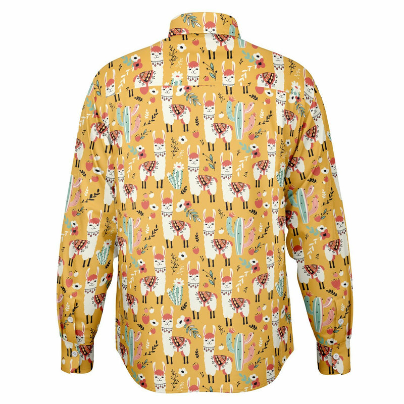 chemise à manches longues jaune pour homme