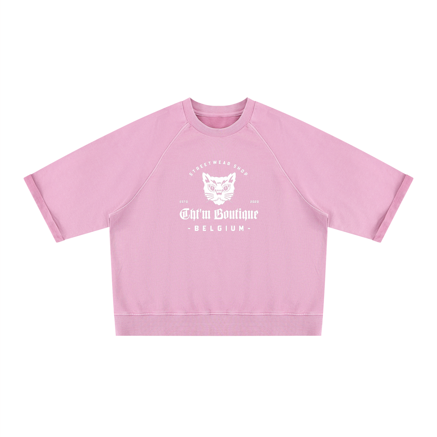 Unisex Vintage Wash Boxy Short Sleeve Sweatshirt
