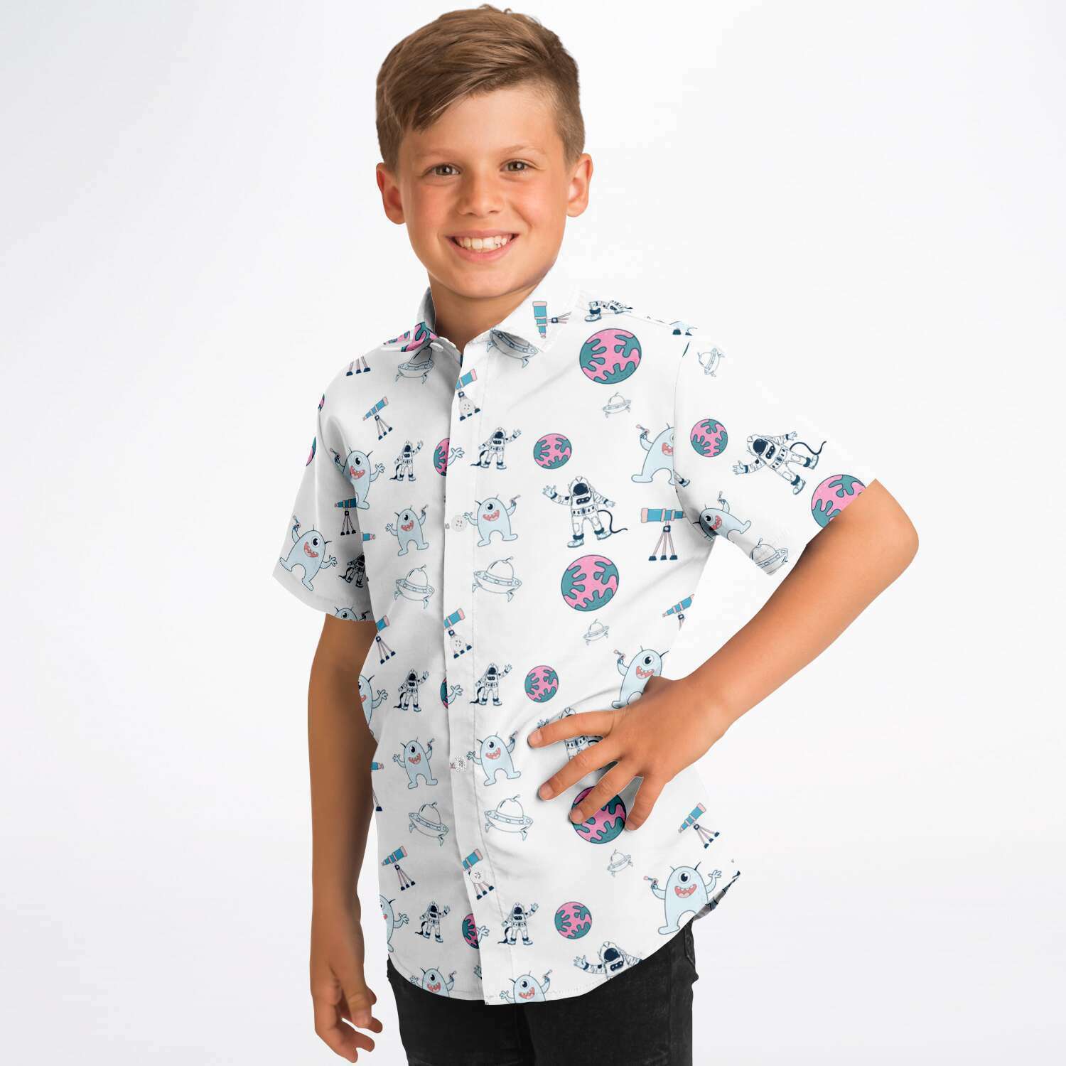 Chemise Garçon Originale Astronaute Manches Courtes
