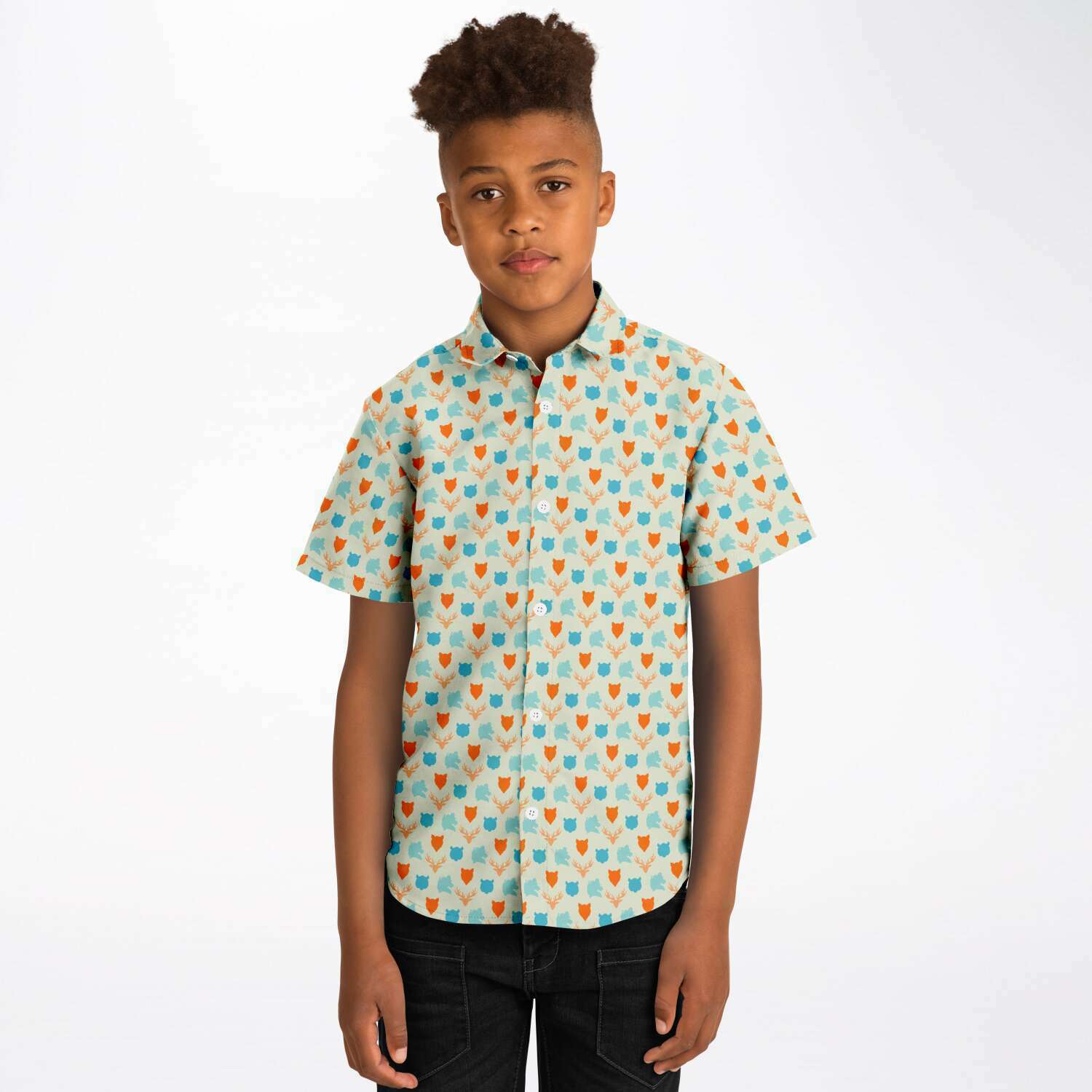 chemise casual garçon vert clair