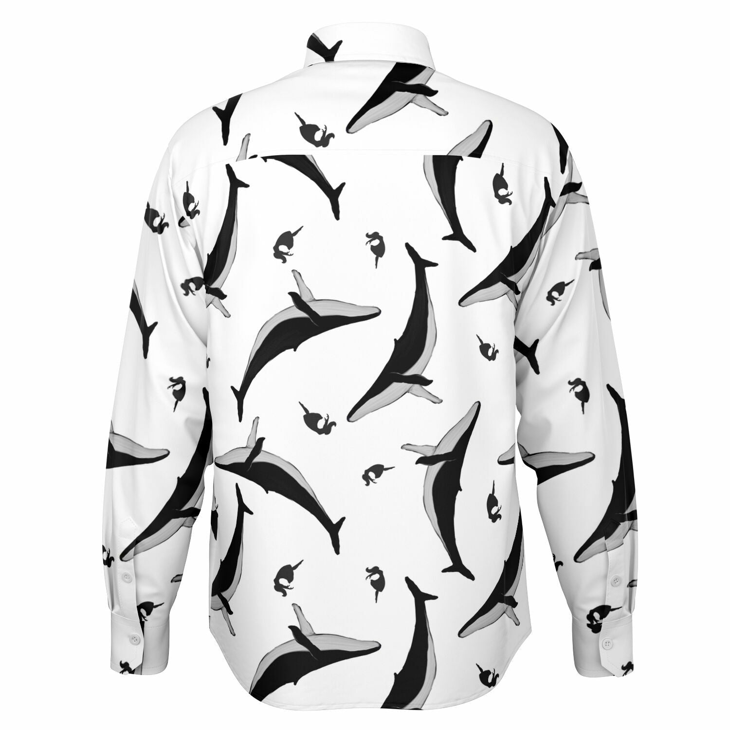 Chemise Homme blanche à baleines - Manches Longues