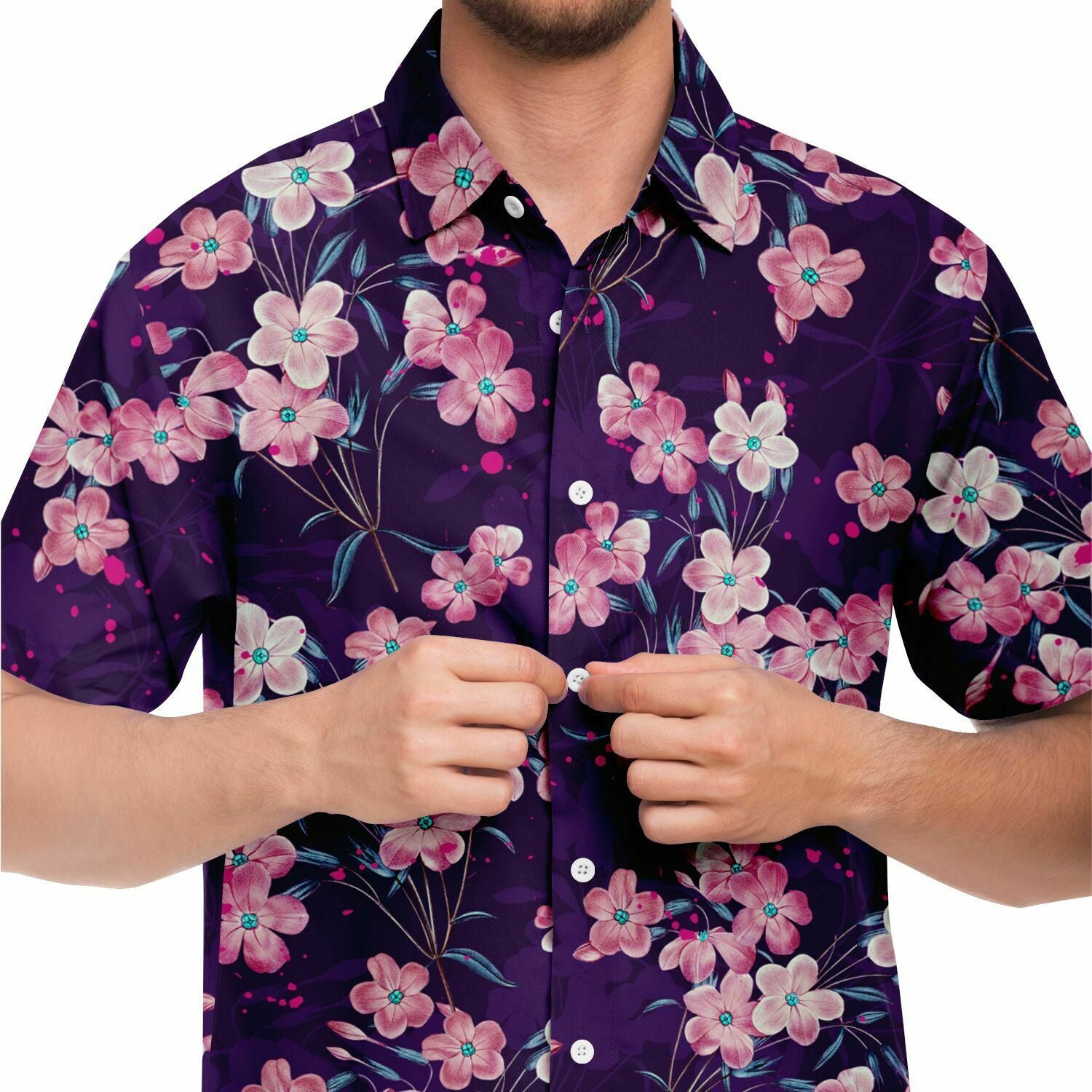 chemise florale homme manches courtes