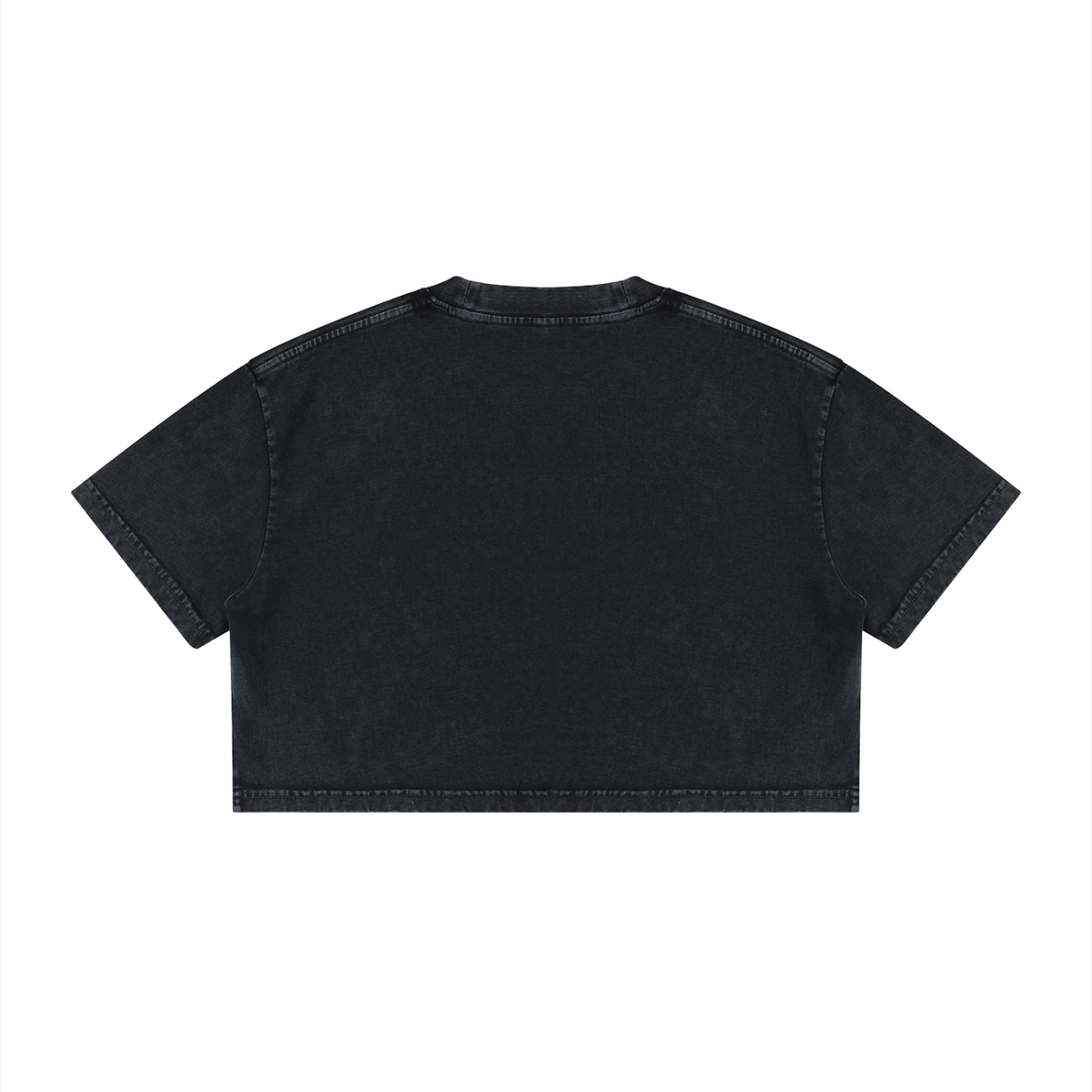 Dos du t-shirt femme crop top délavé noir délavé