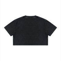 Dos du t-shirt femme crop top délavé noir délavé