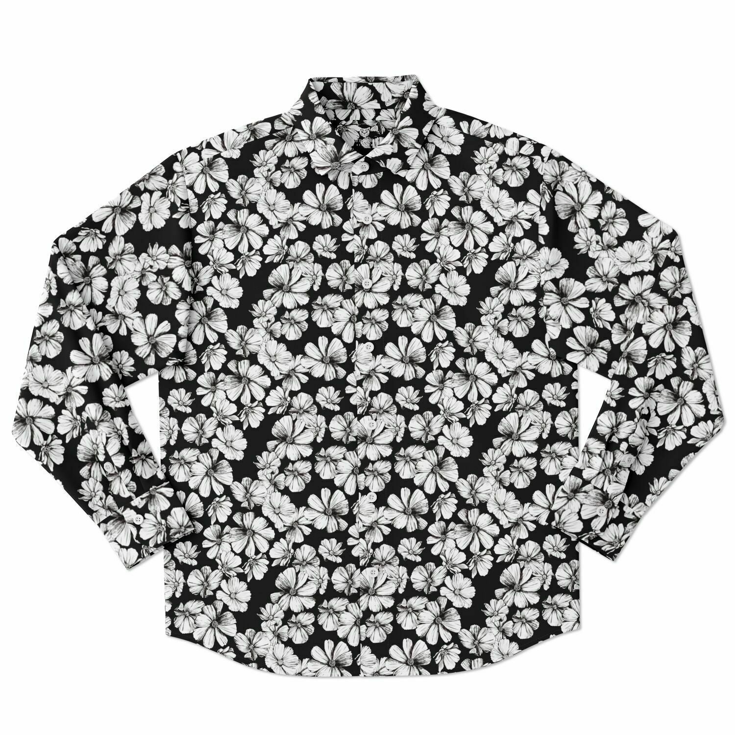 vêtement masculin original fleurs blanches noir