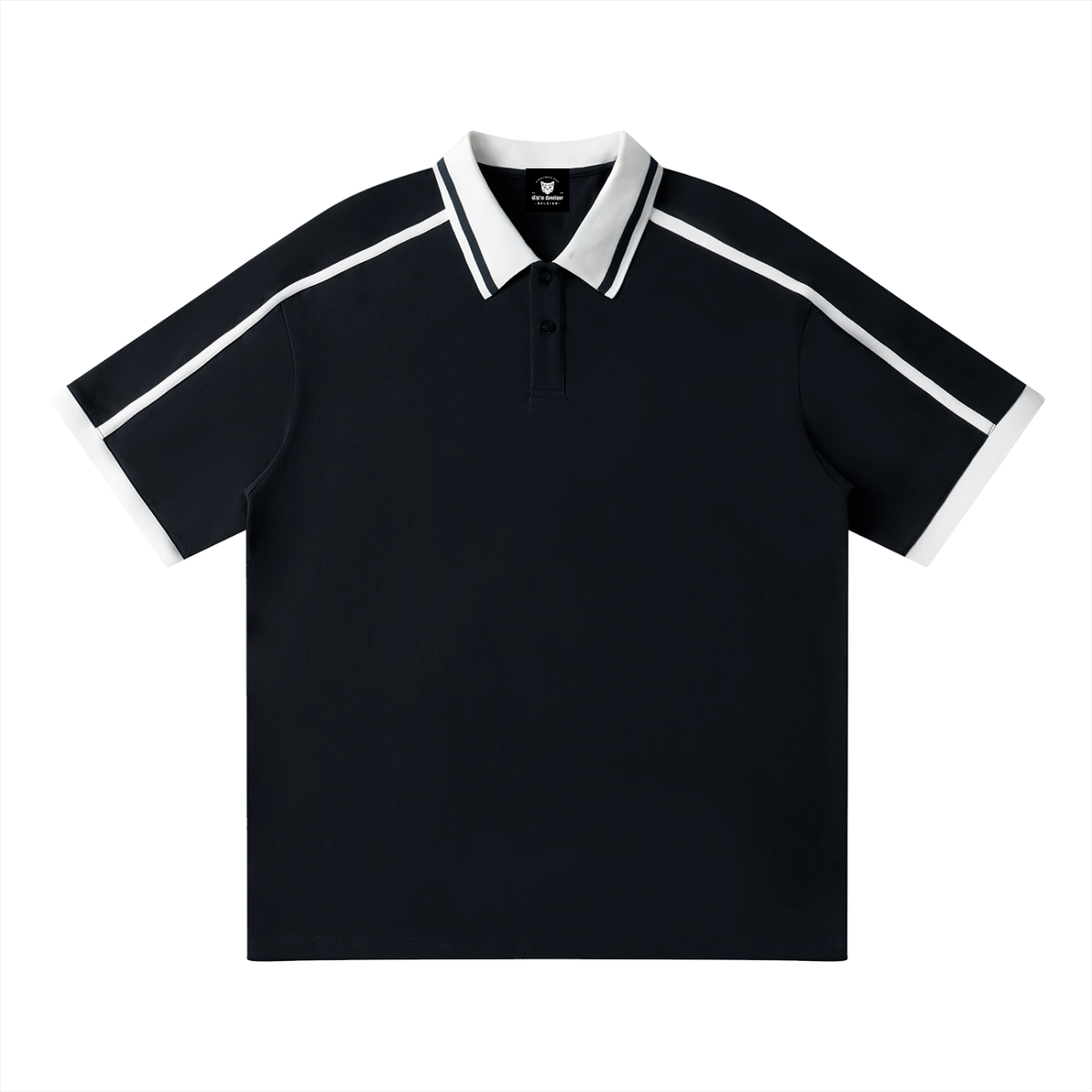 Polo Contrast Piping Noir Original — Streetwear Belge
