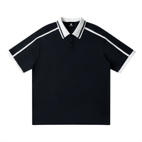 Polo Contrast Piping Noir Original — Streetwear Belge