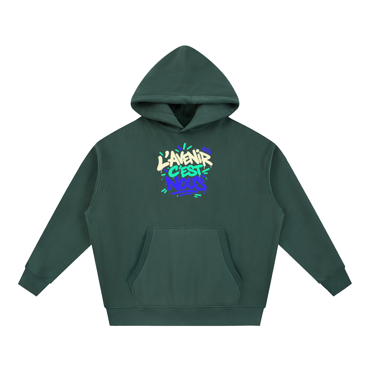 Hoodie boxy Gen Z « L'avenir c'est nous » – coupe courte