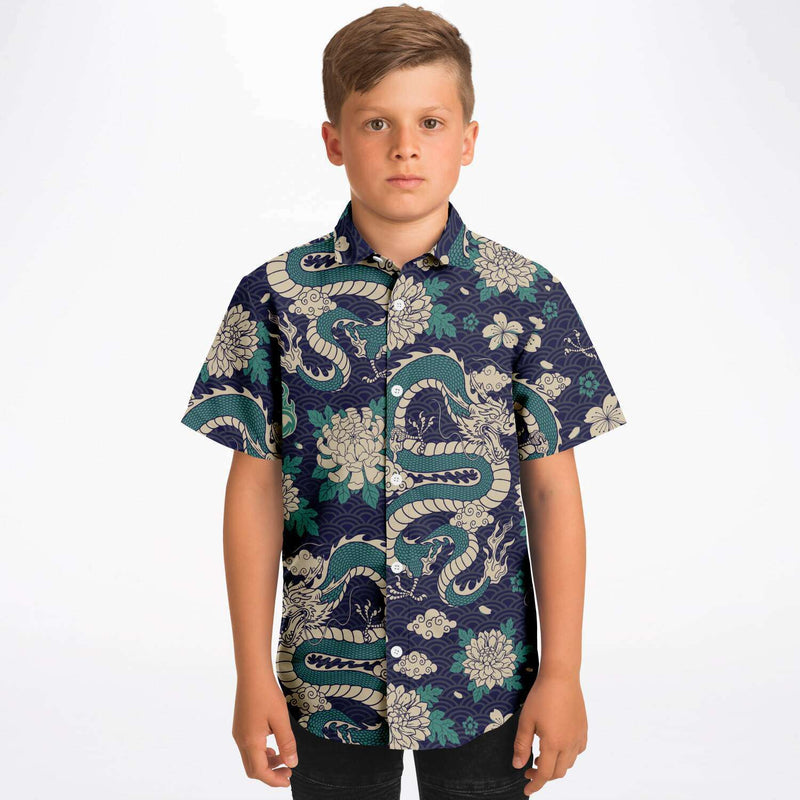 chemise à manches courtes garçon style asiatique