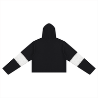 Dos du hoodie crop top femme dentelle noir