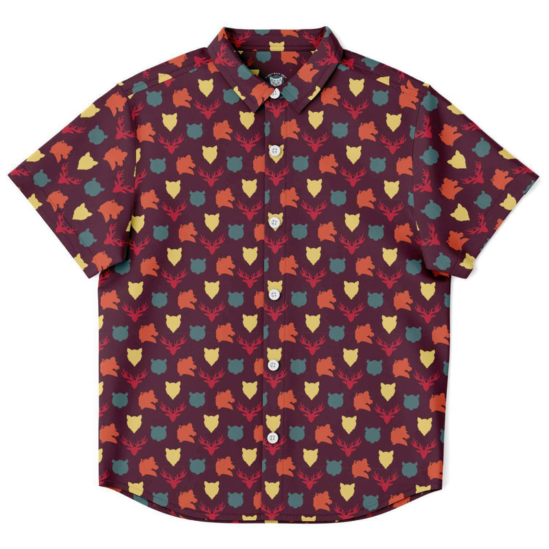 Chemise garçon originale bordeaux manches courtes