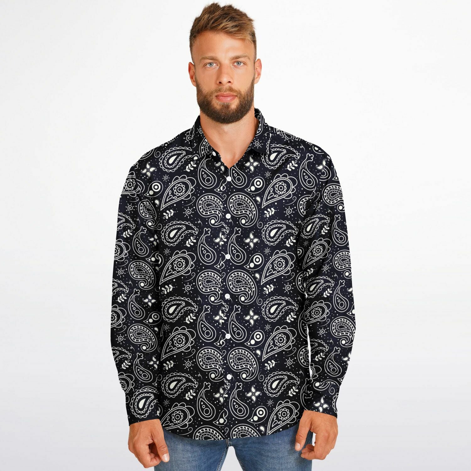 vêtement homme élégant chemise noire bandana