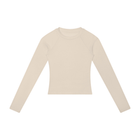 Packshot face du t-shirt manches longues original femme kaki