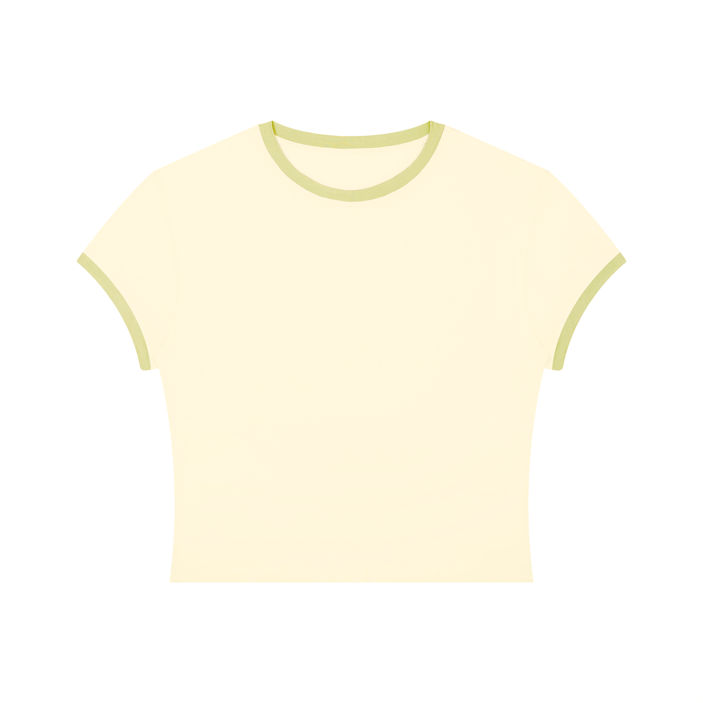 Packshot face du t-shirt ringer original femme abricot / vert