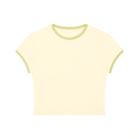 Packshot face du t-shirt ringer original femme abricot / vert