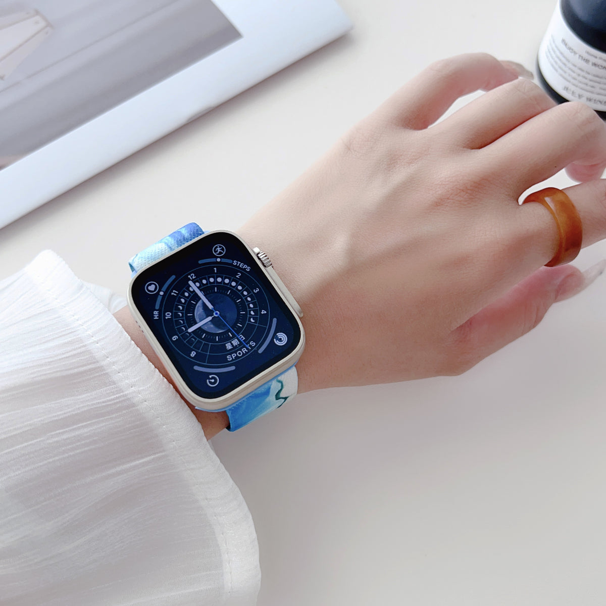 Bracelet Apple Watch en nylon motif peinture, vue détaillée 5