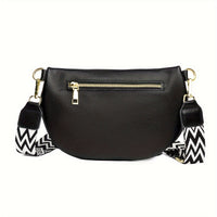 Sac banane cuir femme noir porté en bandoulière – vue 6