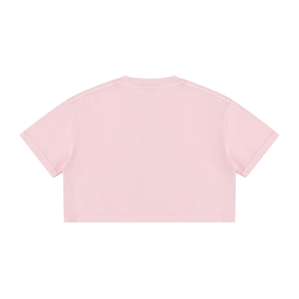 Dos du t-shirt femme crop top délavé rose