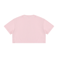Dos du t-shirt femme crop top délavé rose
