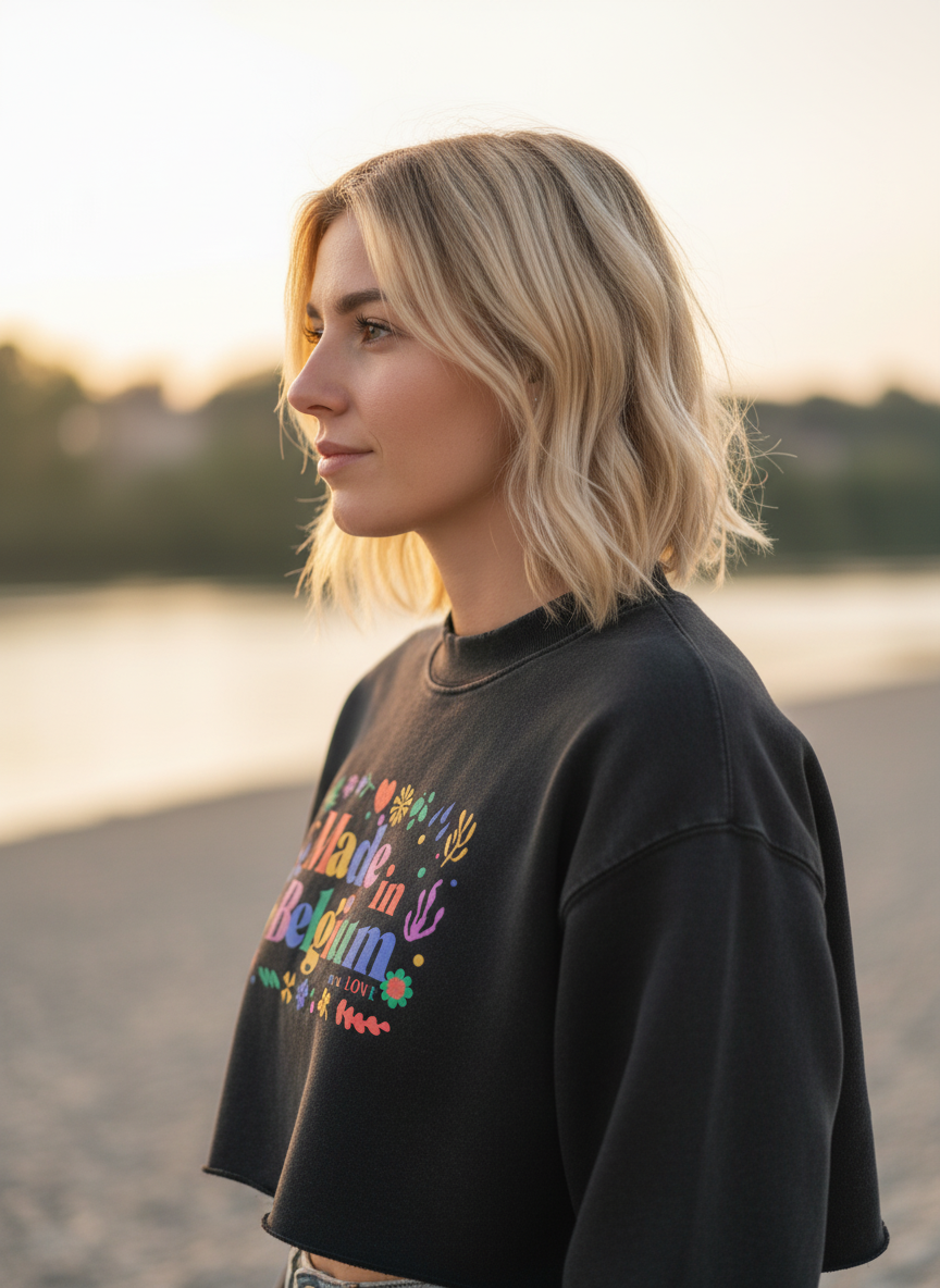 Pull Court femme - "MADE IN BELGIUM WITH LOVE"