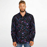 chemise tendance noire et mauve pour homme