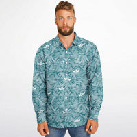 chemise bleue à manches longues pour homme