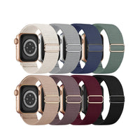 Lot de 8 bracelets Apple Watch élastiques en nylon, vue détaillée