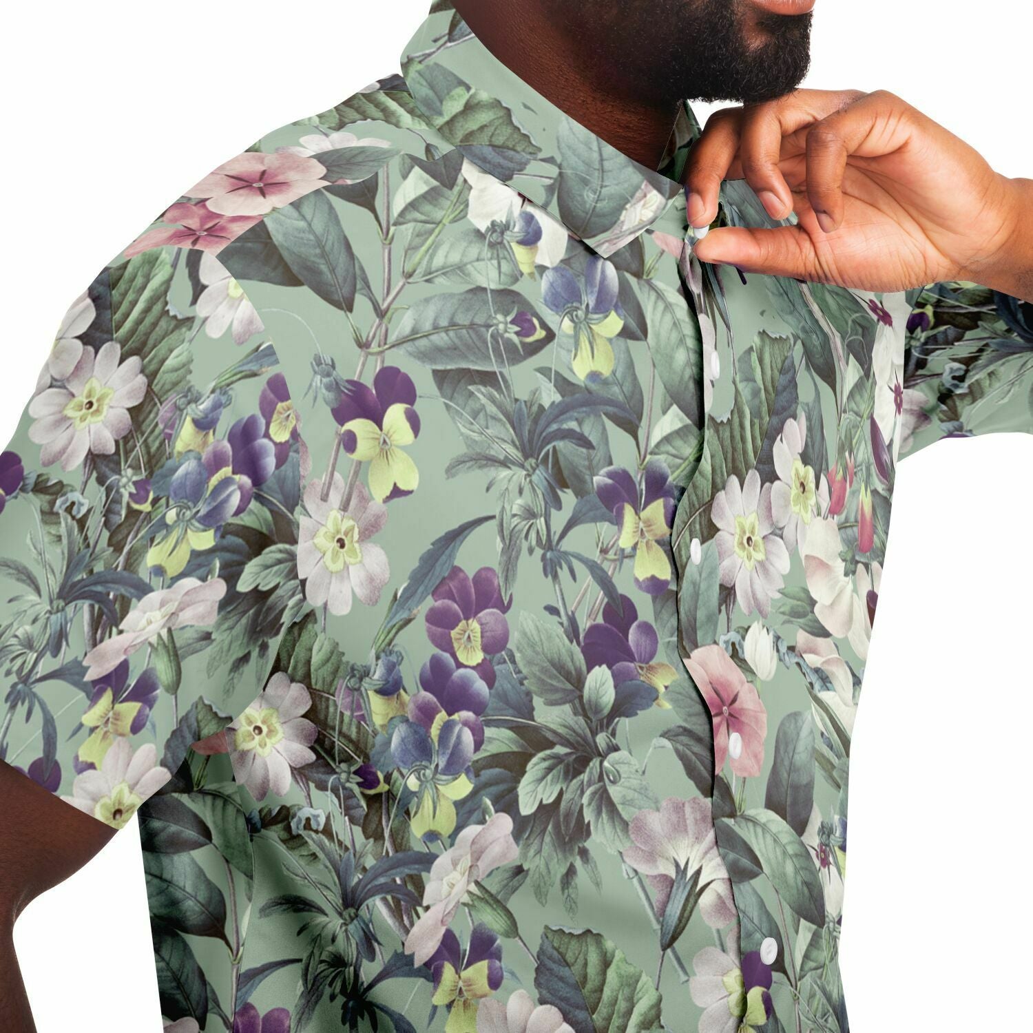 chemise à fleurs manches courtes