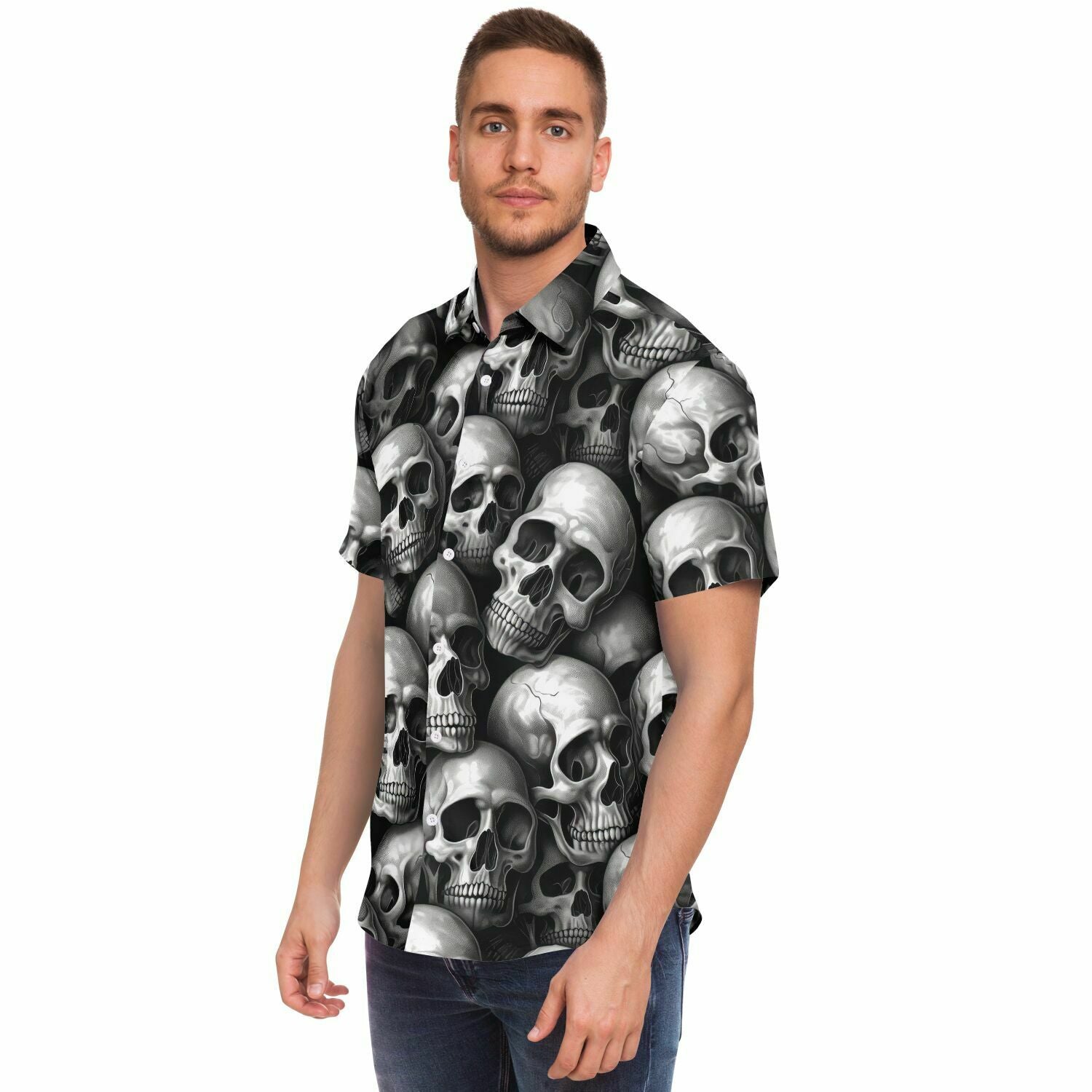 chemise à motifs pour homme têtes de morts