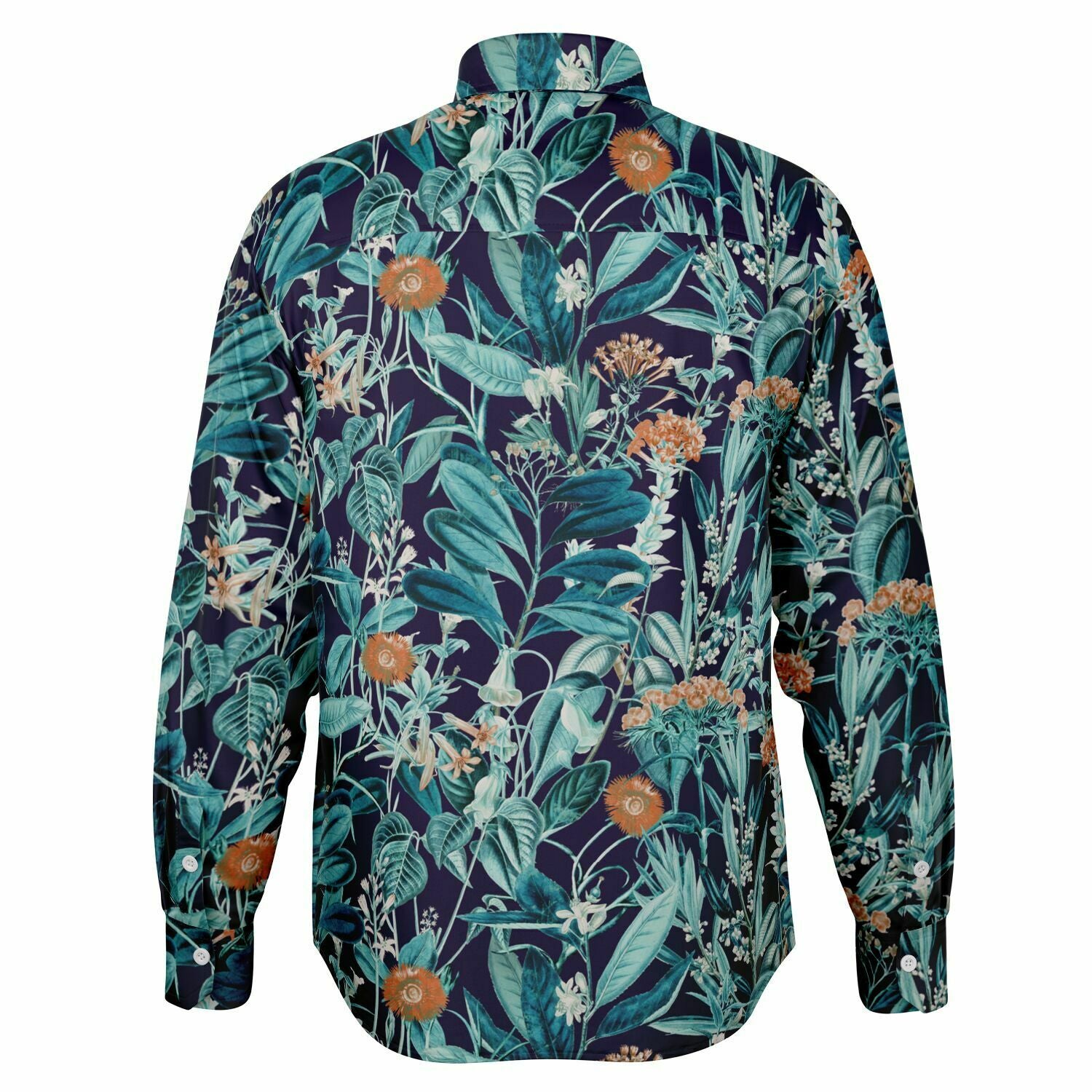 CHEMISE HOMME originale style floral bleue - MANCHES LONGUES