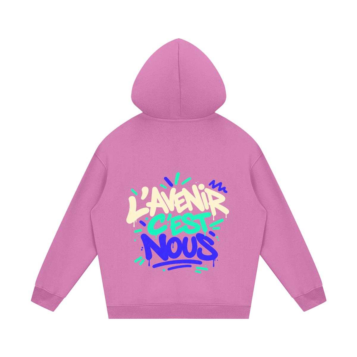 Sweat à capuche Gen Z « L'avenir c'est nous » – print devant et dos
